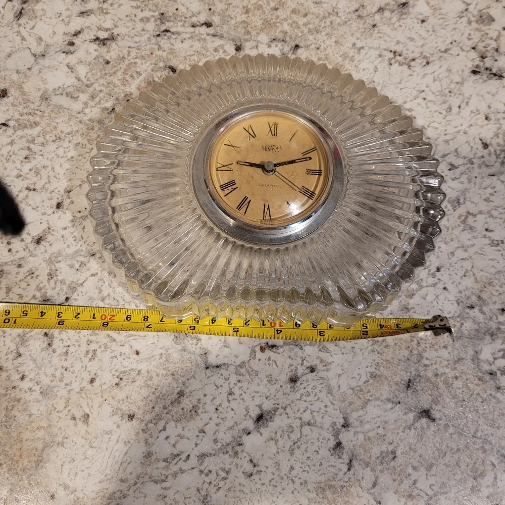 Vintage Mikasa Fleurisse German Quartz Desk Clock Crystal New battery